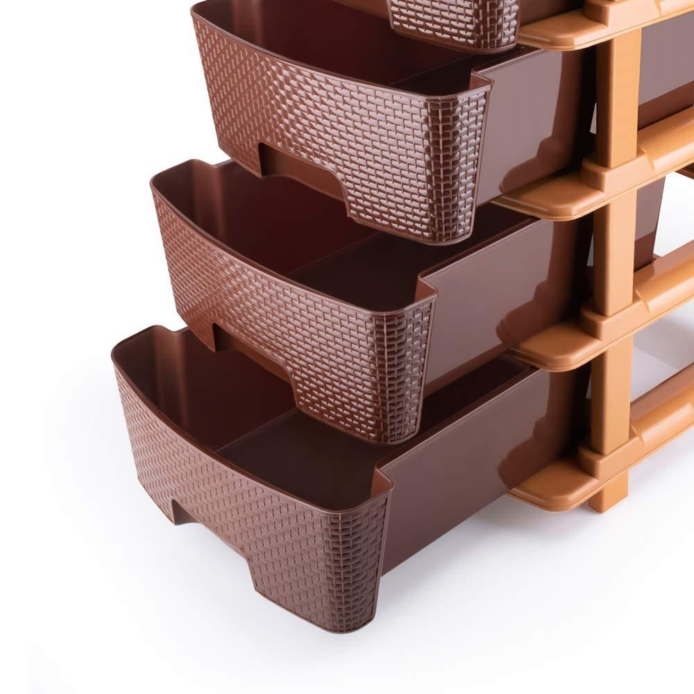 1151 5tier Plastic Modular Drawer System For Multiple Use (Brown colour) DeoDap 1151 5tier Plastic Modular Drawer System For Multiple Use (Brown colour) DeoDap